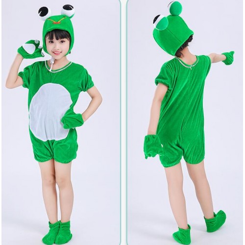   Kids Carton Frog drama Cosplay jumpsuits for boys girls Children Stage Show Clothes costumes Students Stage Play Performance outfits